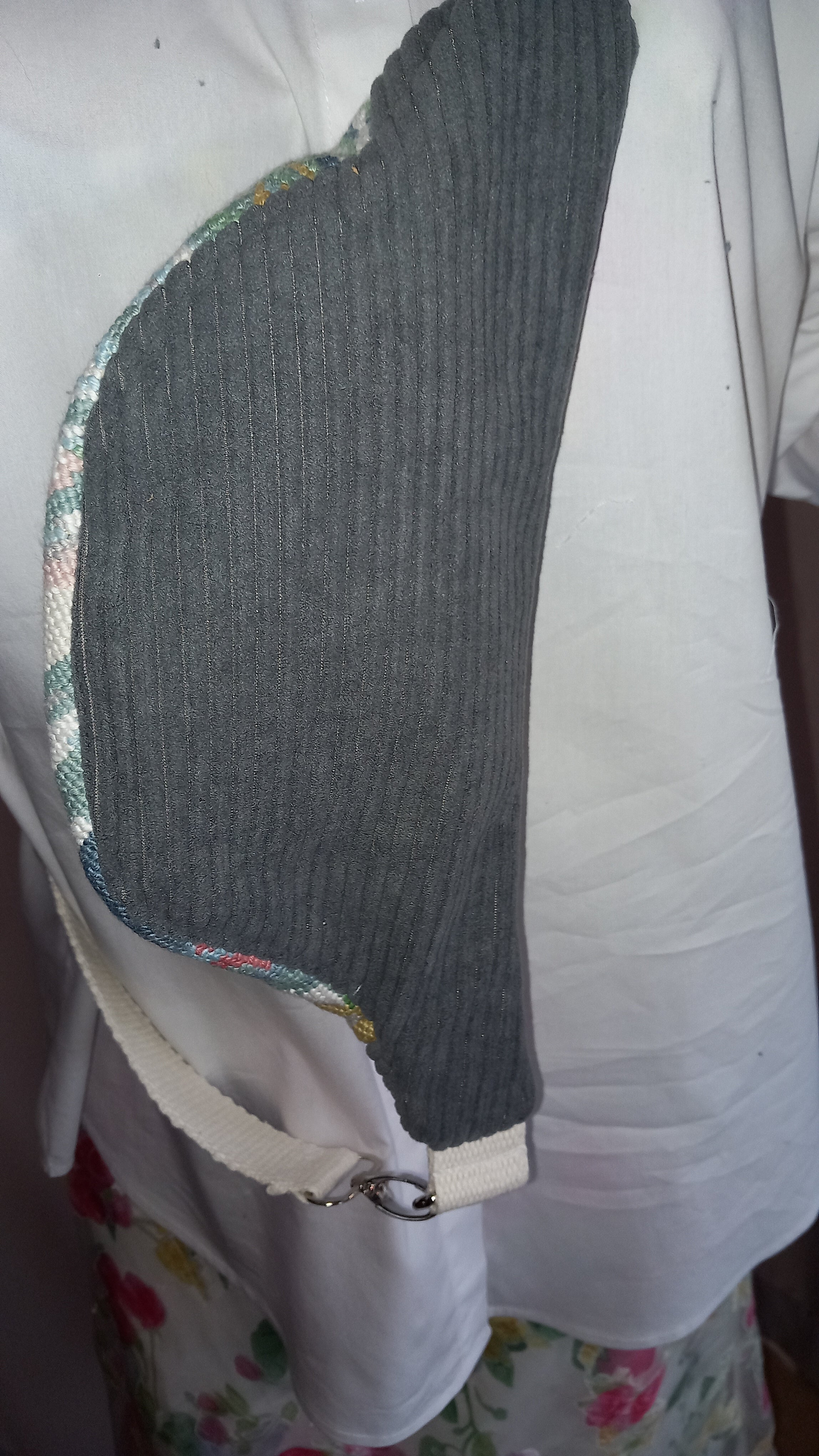 Sac banane artisanal velours et canevas recyclé – Label "fabriqué en Aveyron"