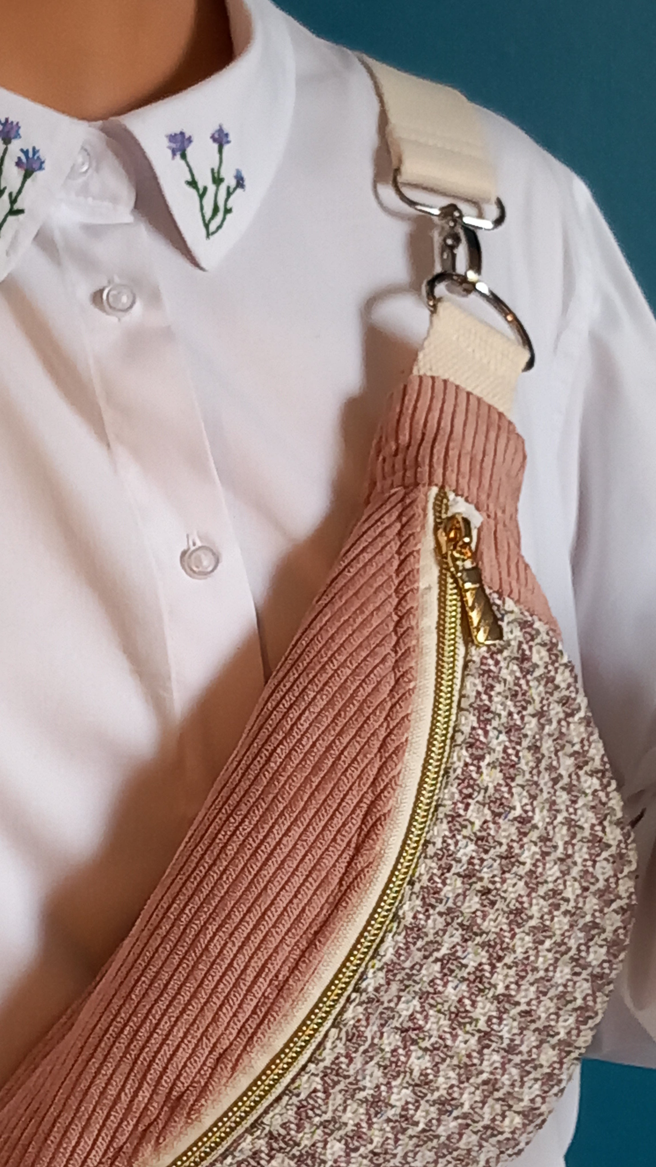 Sac banane artisanal velours et canevas recyclé – Label "fabriqué en Aveyron". (Copie)