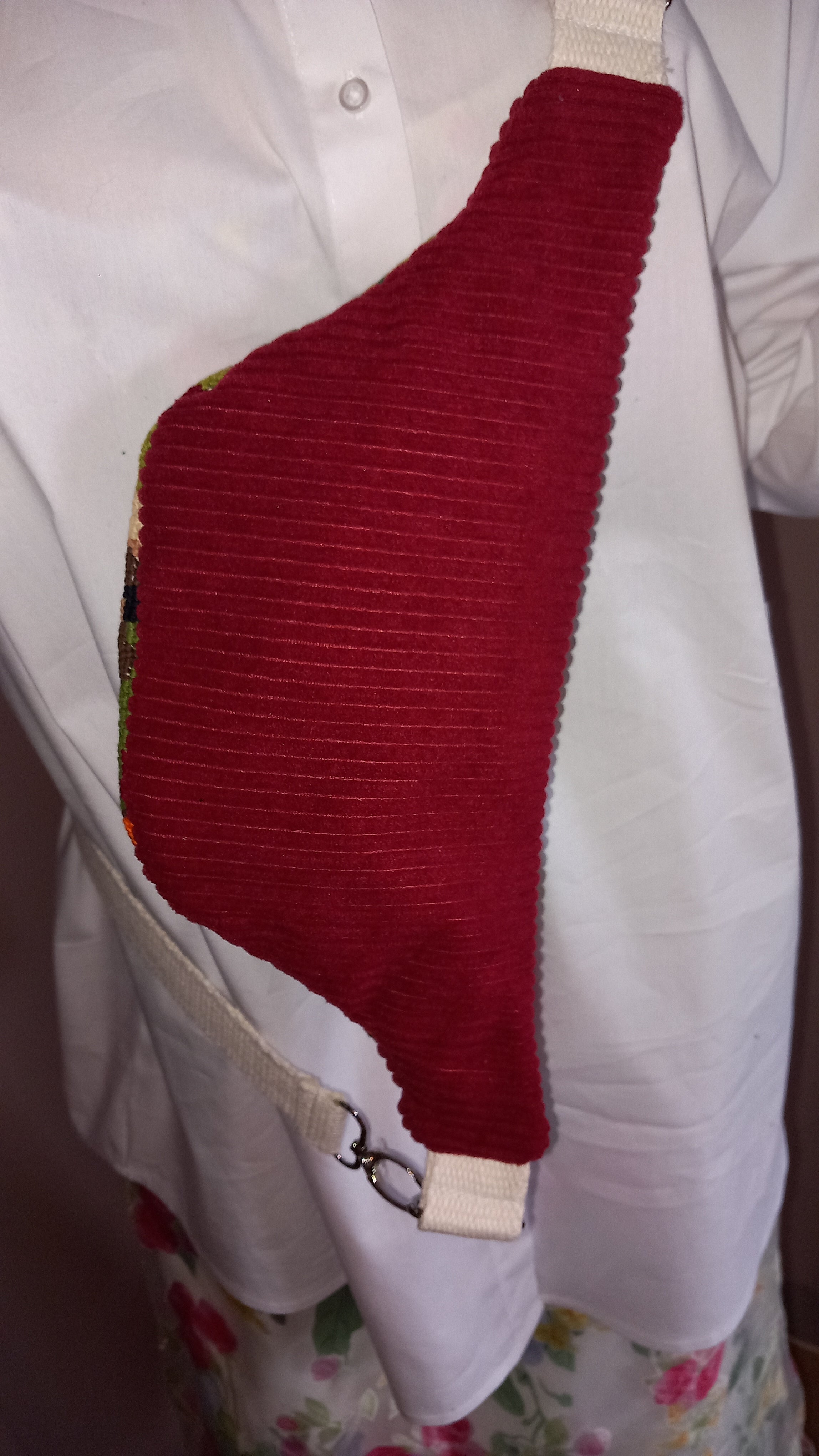 Sac banane artisanal velours et canevas recyclé – Label"Fabriqué en Aveyron"