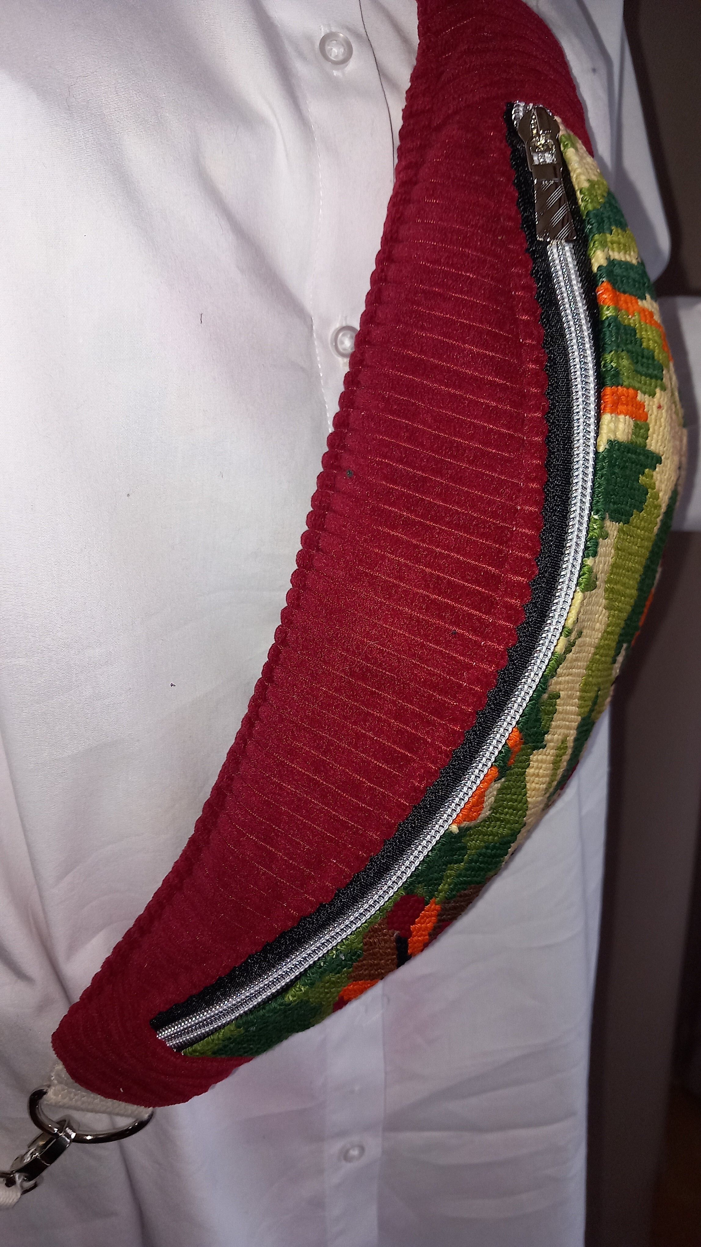 Sac banane artisanal velours et canevas recyclé – Label"Fabriqué en Aveyron"