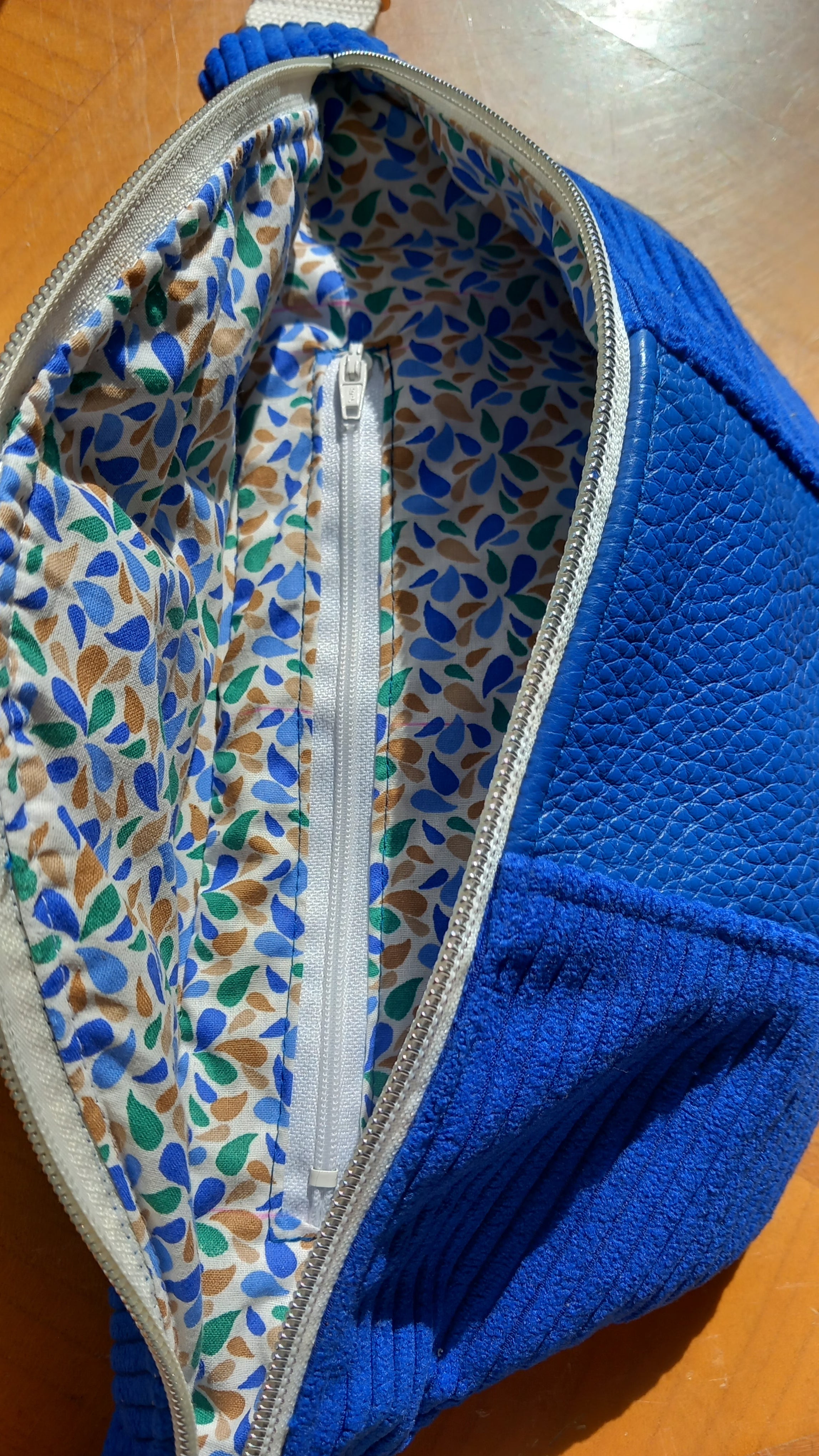 Sac banane artisanal velours et canevas recyclé – Label"Fabriqué en Aveyron".