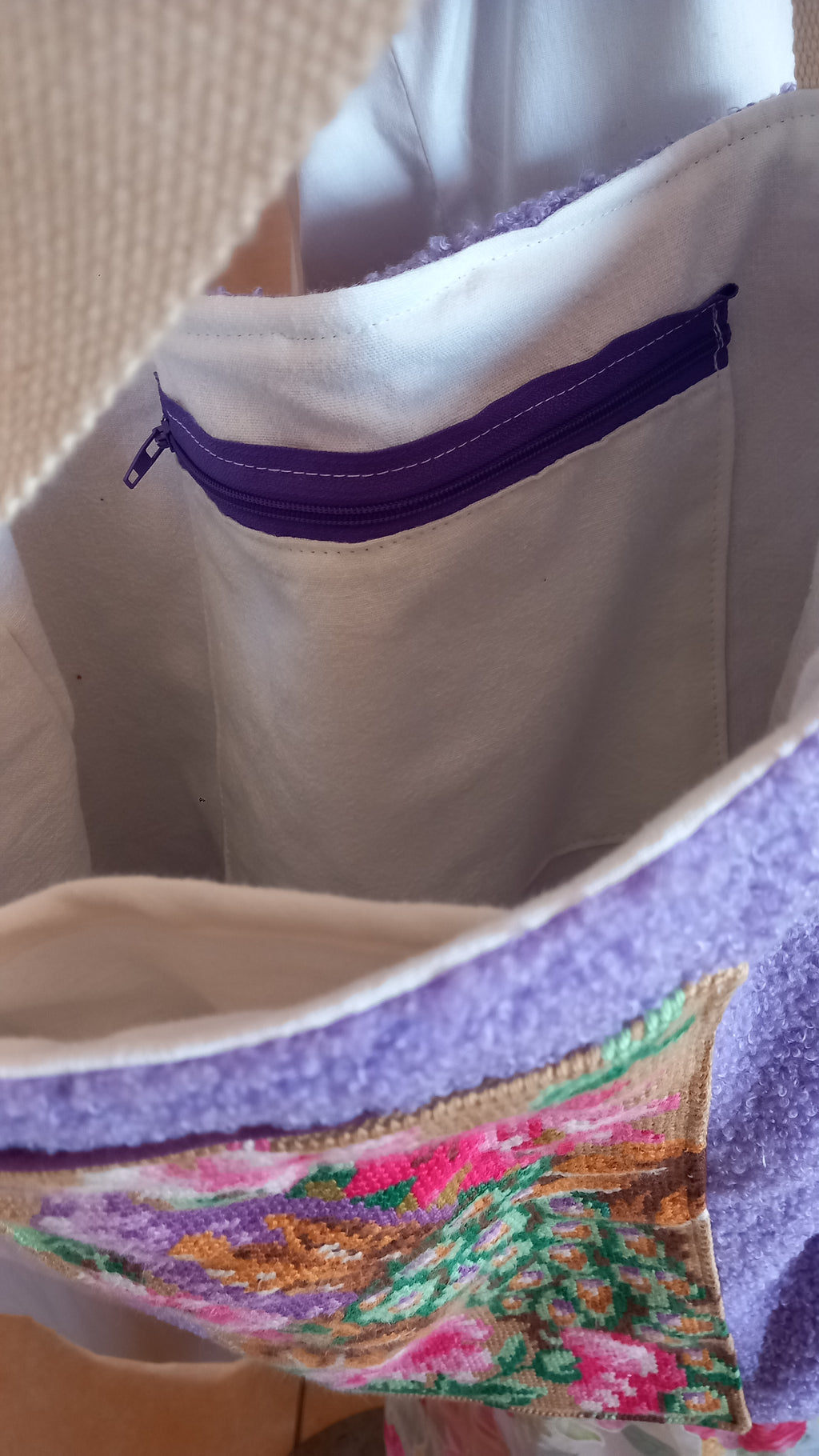 Tote bag canevas  recyclé et tissu tout doux - Label "Fabriqué en Aveyron "