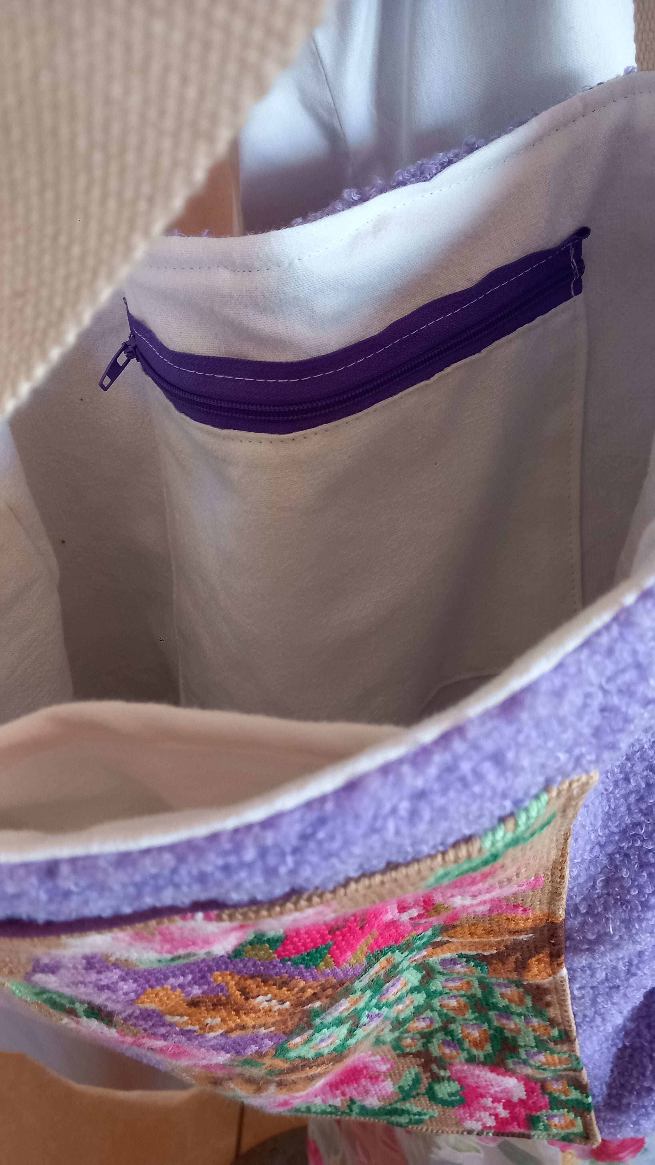 Tote bag canevas  recyclé et tissu tout doux - Label "Fabriqué en Aveyron "