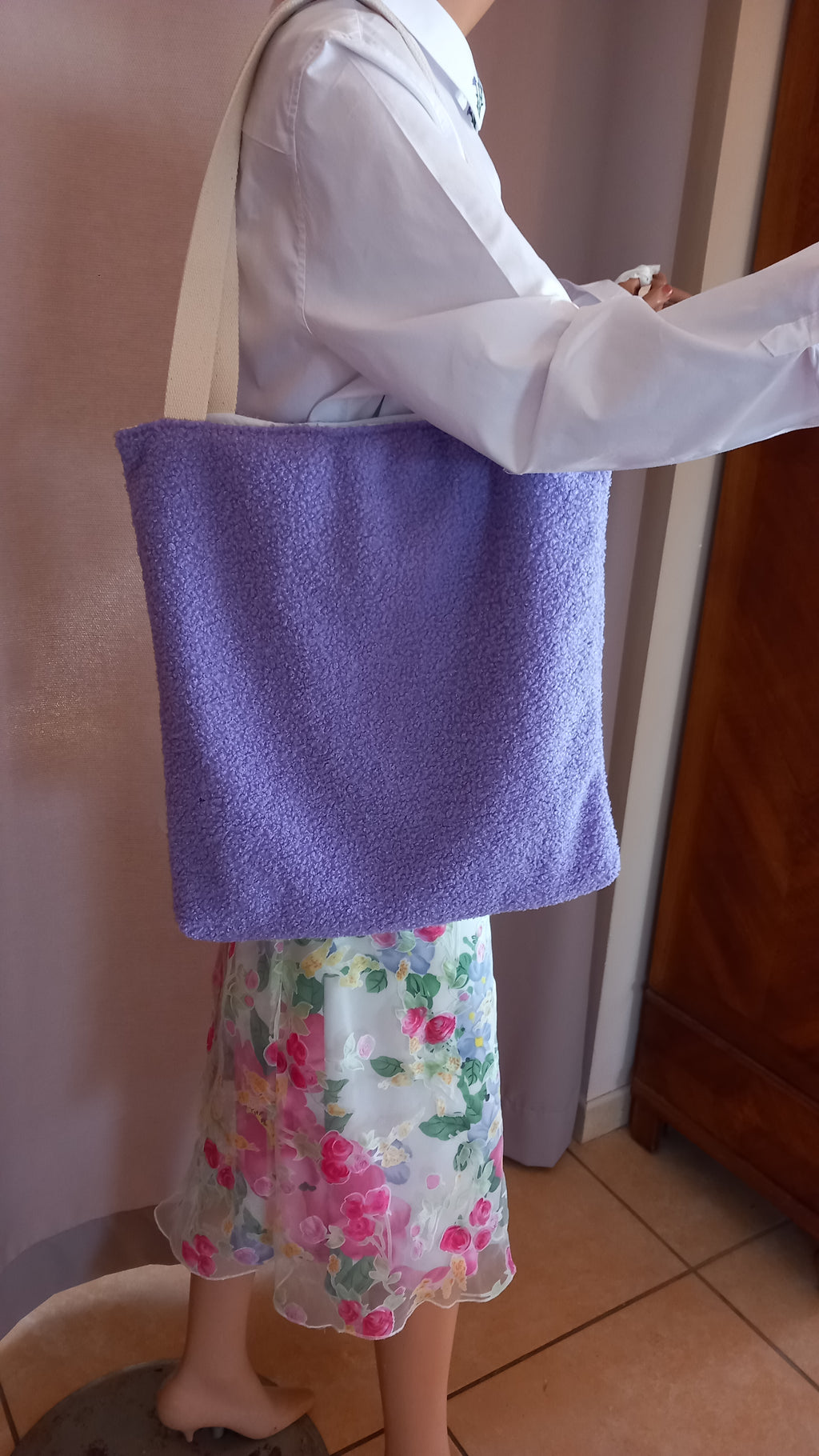 Tote bag canevas  recyclé et tissu tout doux - Label "Fabriqué en Aveyron "