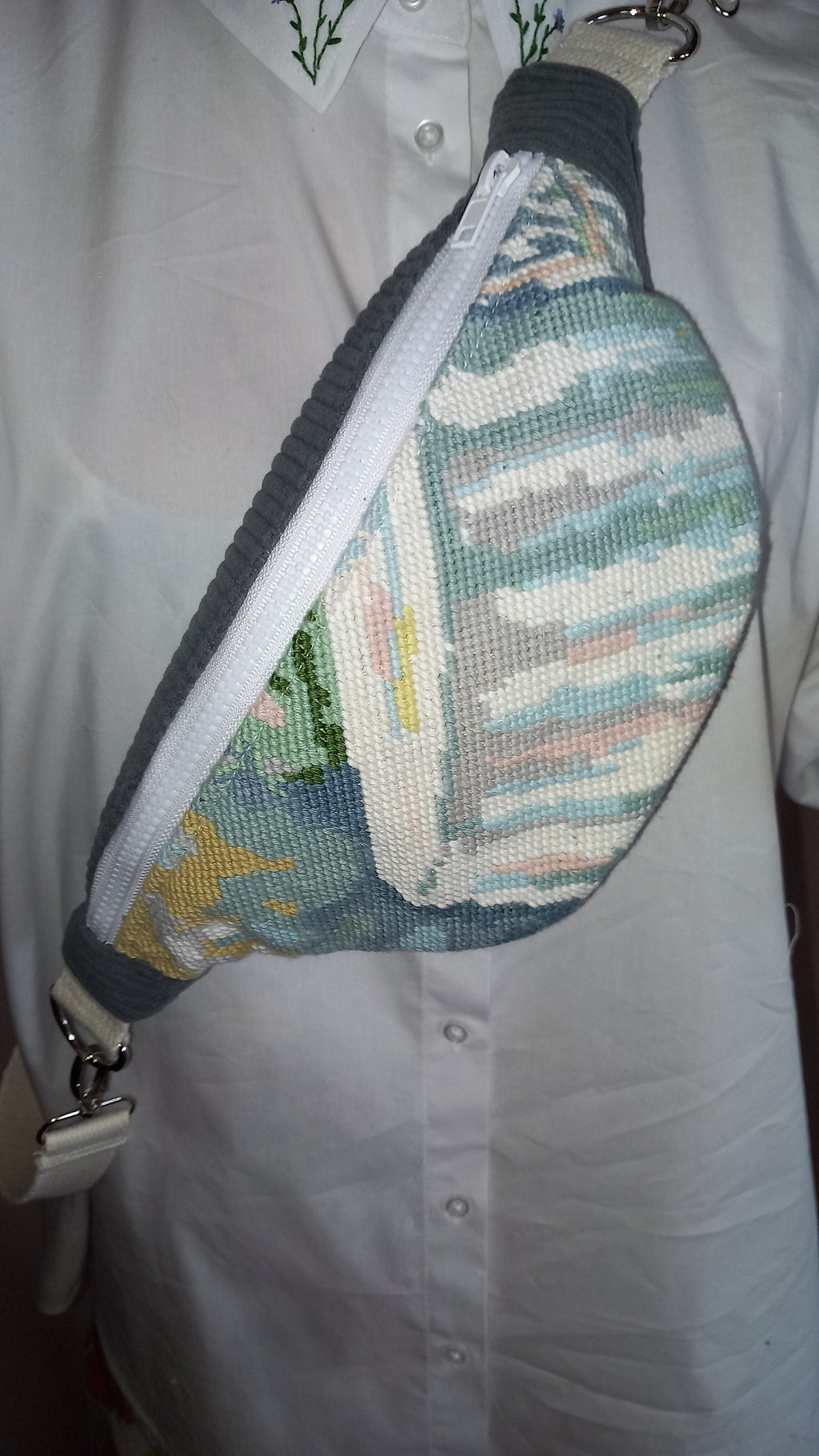 Sac banane artisanal velours et canevas recyclé – Label "fabriqué en Aveyron"